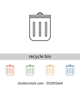 Trash can, recycle bin icon