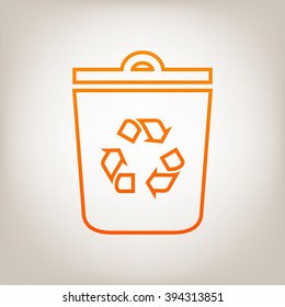 Trash can, recycle bin icon