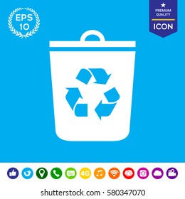 Trash can, recycle bin icon