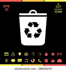 Trash can, recycle bin icon