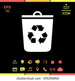 Trash can, recycle bin icon