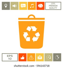 Trash can, recycle bin icon