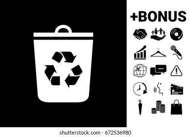 Trash can, recycle bin icon