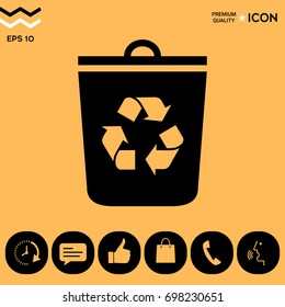 Trash can, recycle bin icon