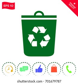 Trash can, recycle bin icon