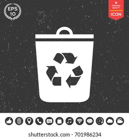 Trash can, recycle bin icon