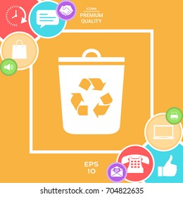 Trash can, recycle bin icon