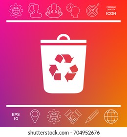 Trash can, recycle bin icon