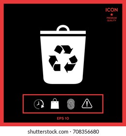 Trash can, recycle bin icon