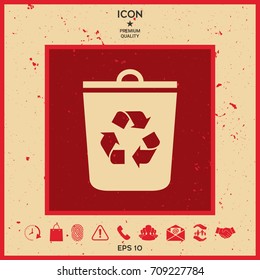 Trash can, recycle bin icon