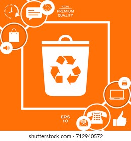 Trash can, recycle bin icon