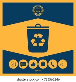 Trash can, recycle bin icon