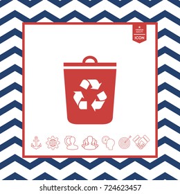 Trash can, recycle bin icon