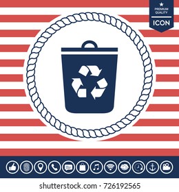 Trash can, recycle bin icon