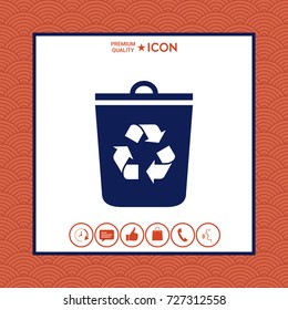 Trash can, recycle bin icon