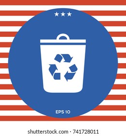 Trash can, recycle bin icon