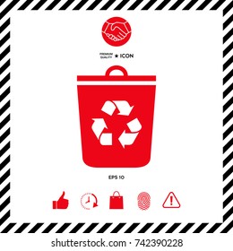 Trash can, recycle bin icon