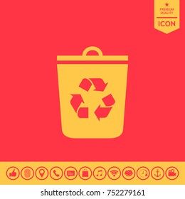 Trash can, recycle bin icon