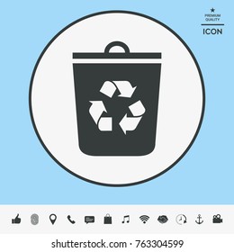 Trash can, recycle bin icon