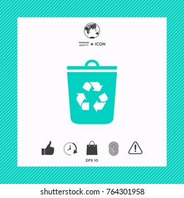Trash can, recycle bin icon