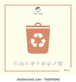 Trash can, recycle bin icon
