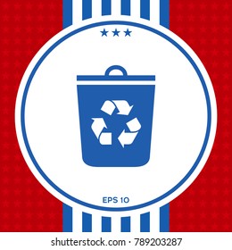 Trash can, recycle bin icon