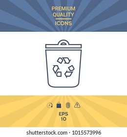 Trash can, recycle bin symbol icon