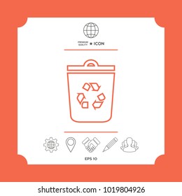 Trash can, recycle bin symbol icon