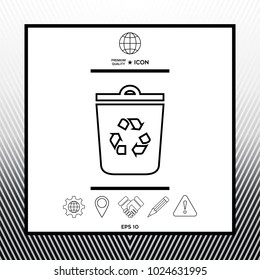 Trash can, recycle bin symbol icon