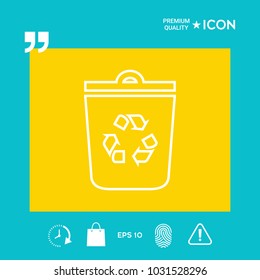 Trash can, recycle bin symbol icon