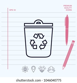 Trash can, recycle bin symbol icon