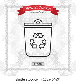 Trash can, recycle bin symbol icon