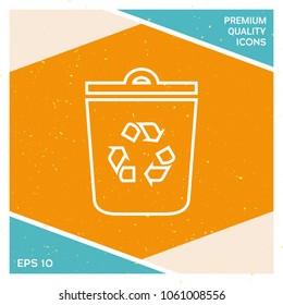 Trash can, recycle bin symbol icon