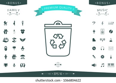 Trash can, recycle bin symbol icon