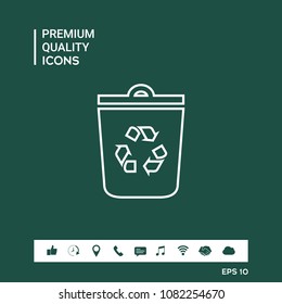 Trash can, recycle bin symbol icon