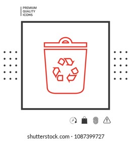 Trash can, recycle bin symbol icon
