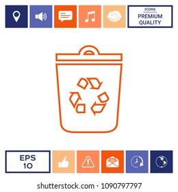 Trash can, recycle bin symbol icon