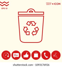 Trash can, recycle bin symbol icon