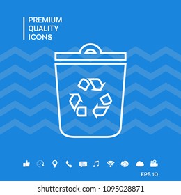 Trash can, recycle bin symbol icon