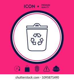 Trash can, recycle bin symbol icon