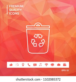 Trash can, recycle bin symbol icon