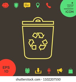 Trash can, recycle bin symbol icon
