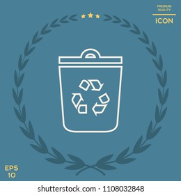 Trash can, recycle bin symbol icon