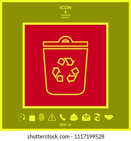 Trash can, recycle bin symbol icon