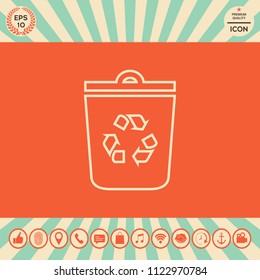 Trash can, recycle bin symbol icon