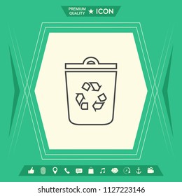 Trash can, recycle bin symbol icon