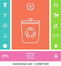 Trash can, recycle bin symbol icon