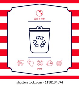 Trash can, recycle bin symbol icon
