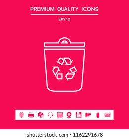 Trash can, recycle bin symbol icon