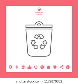 Trash can, recycle bin symbol icon